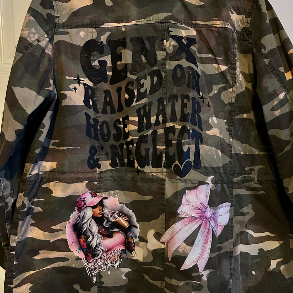 New Look Camouflage Jacket with Artistic Details